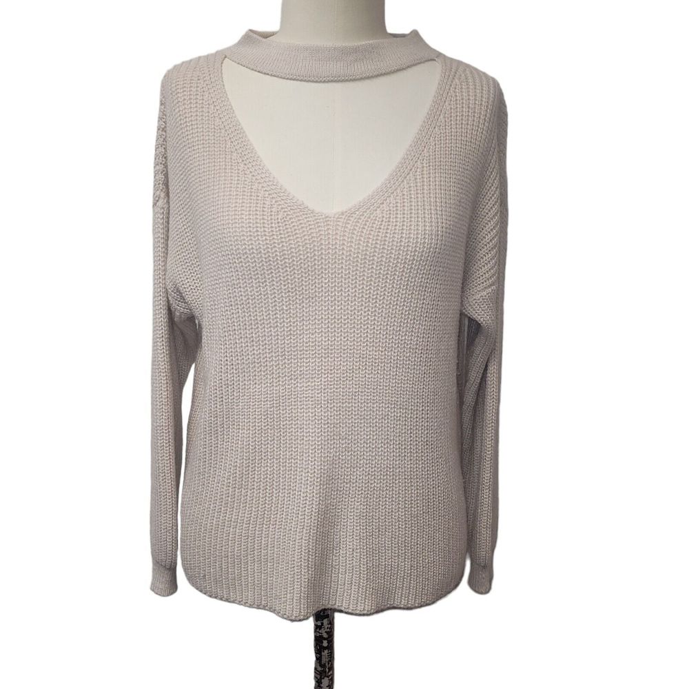 Miracle USA Sweater Size M/L Large V Neck off white